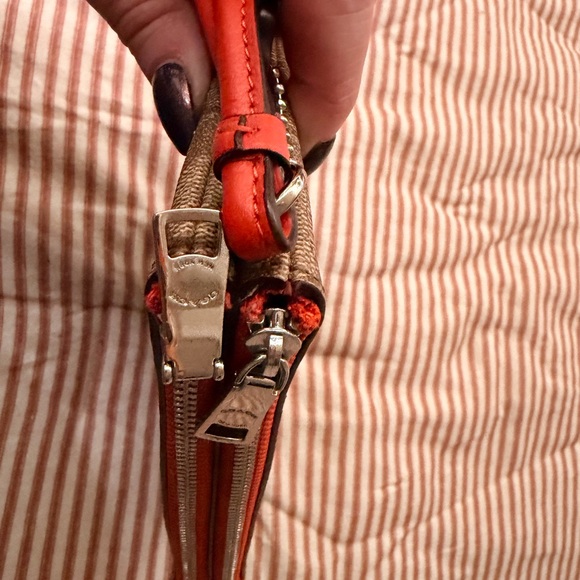 Coach Red and Brown Zip Wristlet - Picture 6 of 6